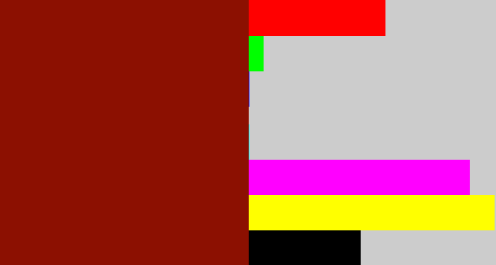 Hex color #8c1001 - brick red