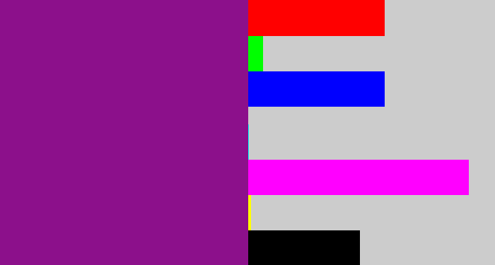 Hex color #8c108b - purple