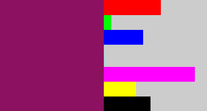 Hex color #8c1161 - reddish purple