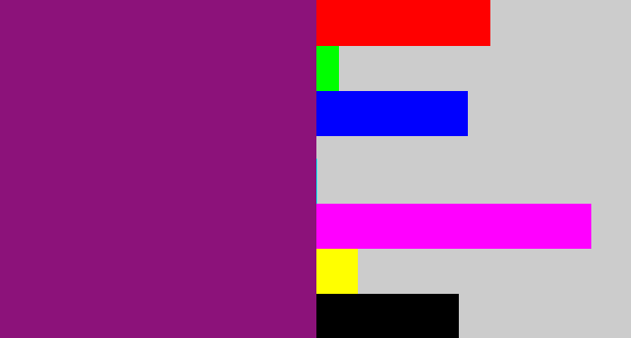 Hex color #8c127a - darkish purple