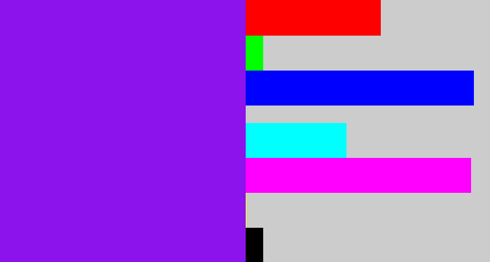 Hex color #8c13ec - violet