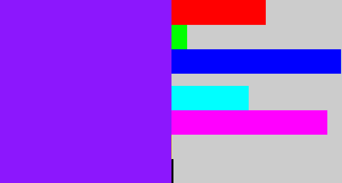 Hex color #8c17fd - violet
