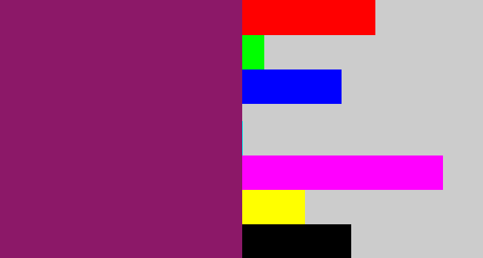 Hex color #8c1868 - darkish purple