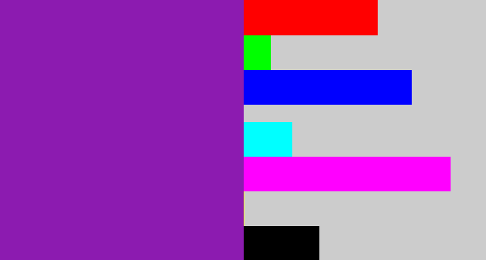 Hex color #8c1bb0 - purple