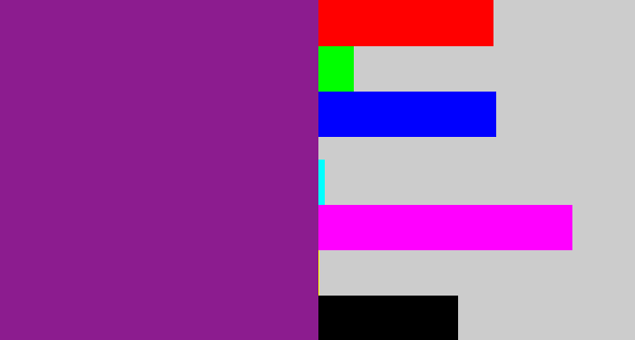 Hex color #8c1c8f - purple