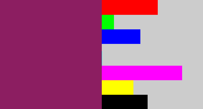 Hex color #8c1e61 - reddish purple