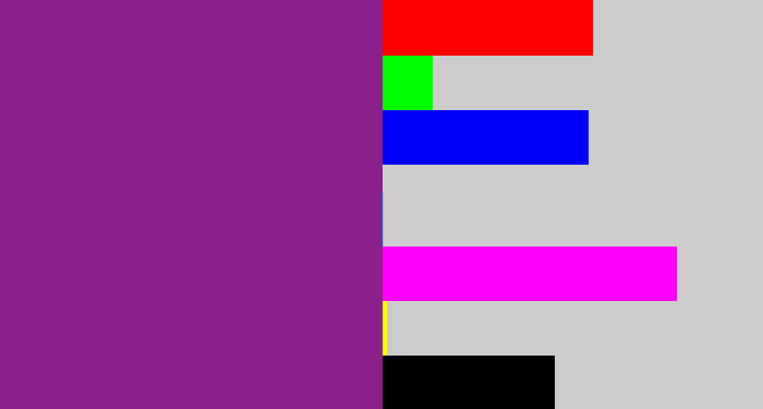 Hex color #8c208a - warm purple