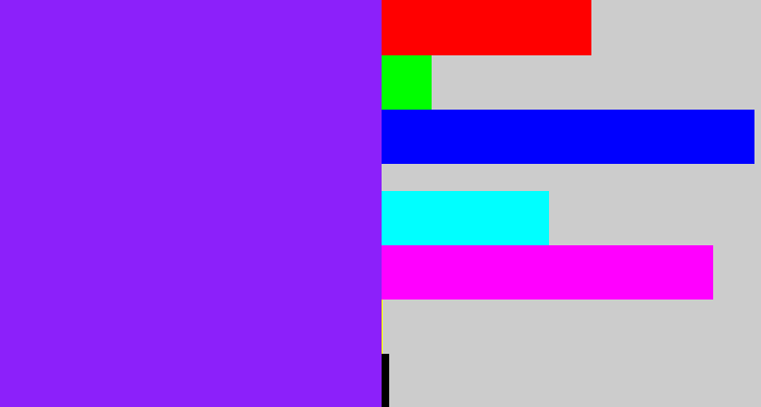 Hex color #8c20fa - violet