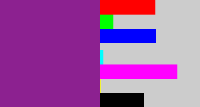 Hex color #8c2190 - warm purple