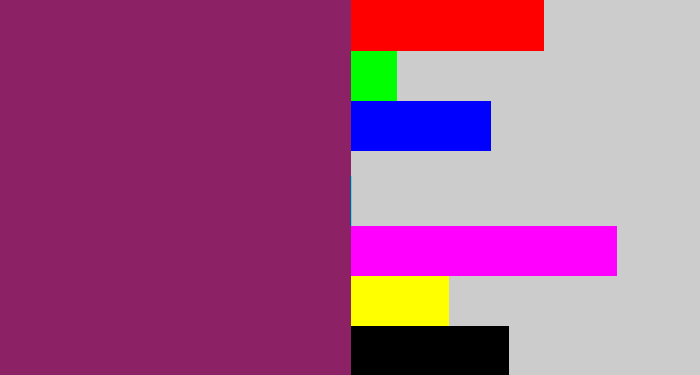 Hex color #8c2265 - darkish purple