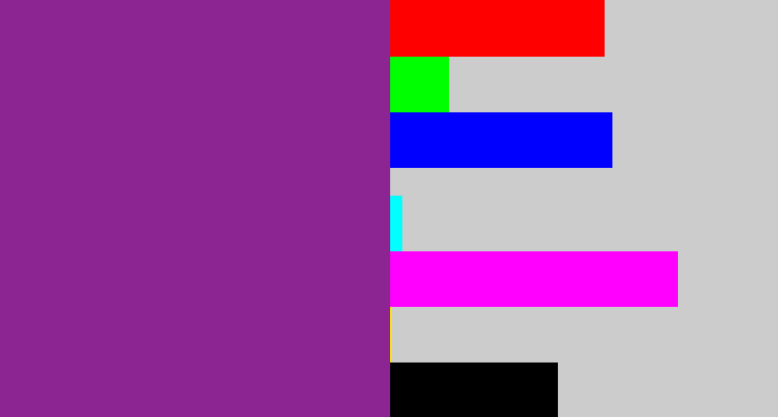 Hex color #8c2591 - warm purple