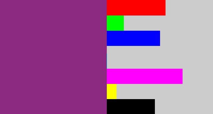 Hex color #8c2980 - warm purple