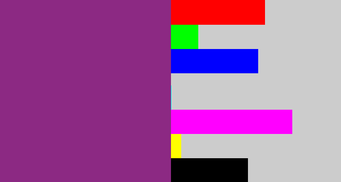 Hex color #8c2983 - warm purple