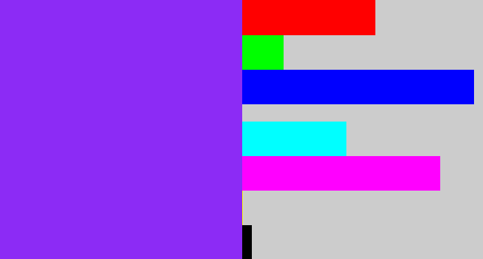 Hex color #8c2bf5 - electric purple