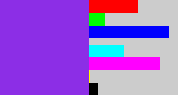 Hex color #8c2ee6 - bluish purple