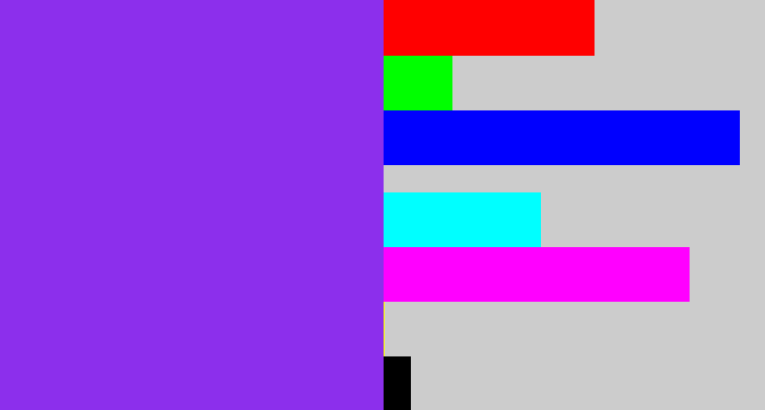 Hex color #8c2fec - bluish purple