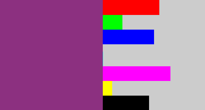 Hex color #8c3080 - warm purple