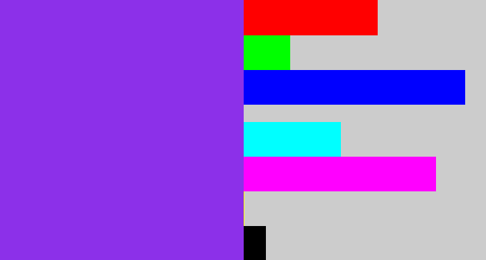 Hex color #8c30e9 - bluish purple