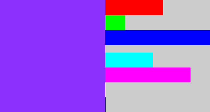 Hex color #8c30fe - electric purple