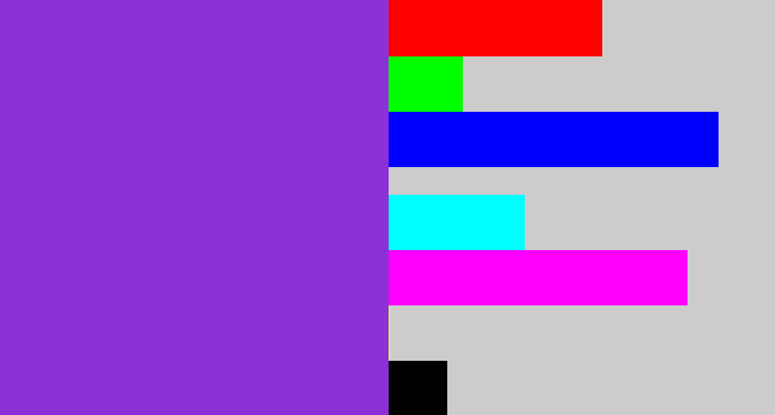 Hex color #8c31d8 - bluish purple