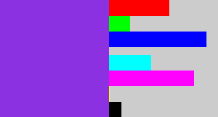 Hex color #8c31e2 - bluish purple