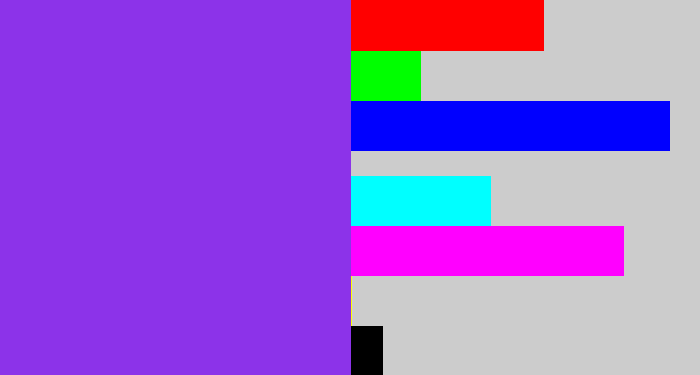 Hex color #8c33e9 - bluish purple