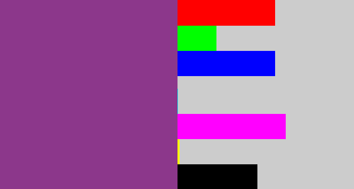 Hex color #8c378b - warm purple