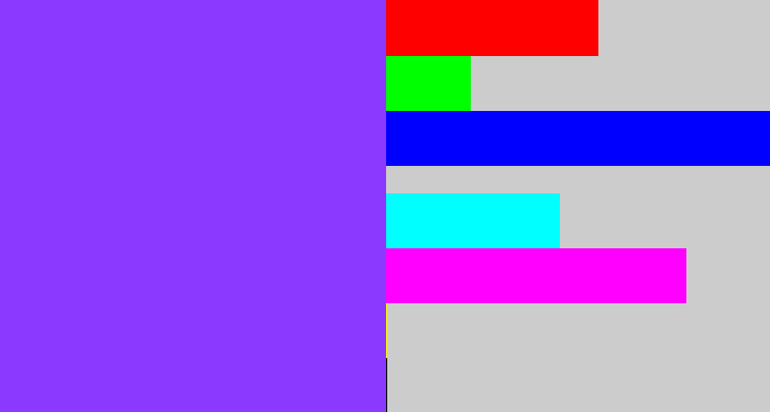 Hex color #8c39ff - bluish purple