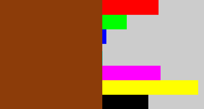 Hex color #8c3c09 - rust brown