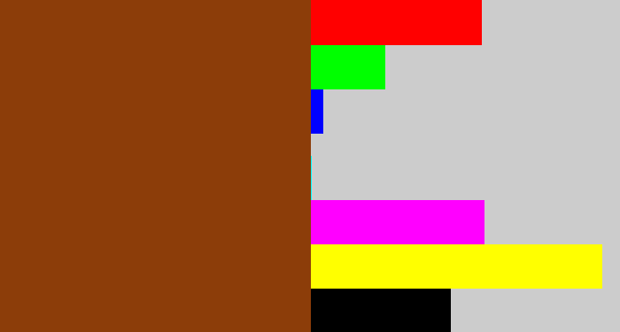 Hex color #8c3d09 - rust brown