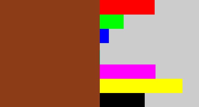 Hex color #8c3d18 - red brown
