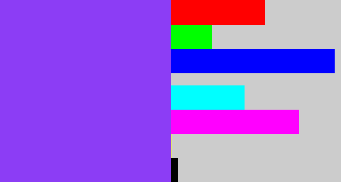 Hex color #8c3df5 - purpley