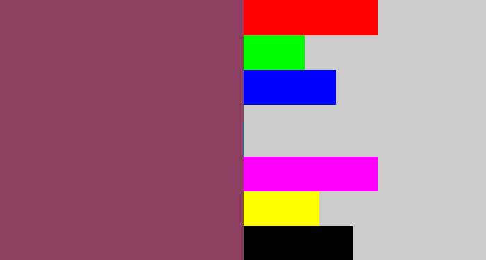 Hex color #8c3f60 - dark mauve