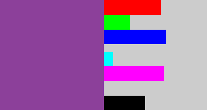 Hex color #8c409a - medium purple