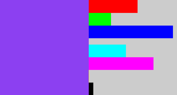Hex color #8c40f1 - purpley