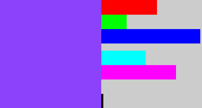 Hex color #8c41fa - purpley