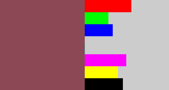 Hex color #8c4855 - dark mauve