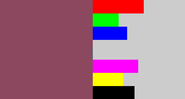 Hex color #8c485e - dark mauve