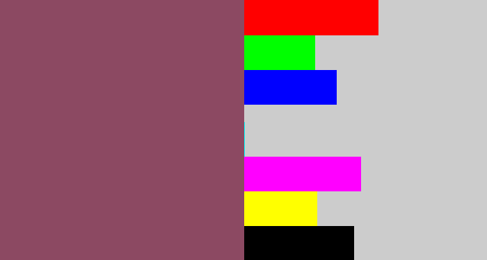 Hex color #8c4962 - dark mauve