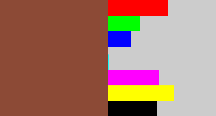 Hex color #8c4a36 - cocoa