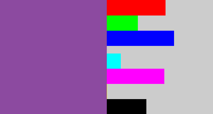 Hex color #8c4aa0 - medium purple