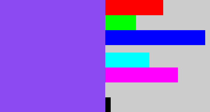 Hex color #8c4af2 - purpley
