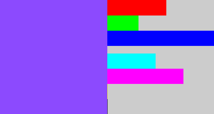 Hex color #8c4afe - purpley
