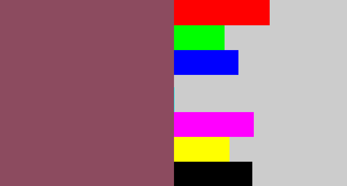 Hex color #8c4b5f - dark mauve