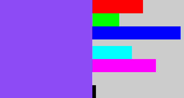 Hex color #8c4bf4 - purpley