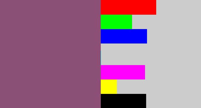 Hex color #8c4f76 - dusky purple
