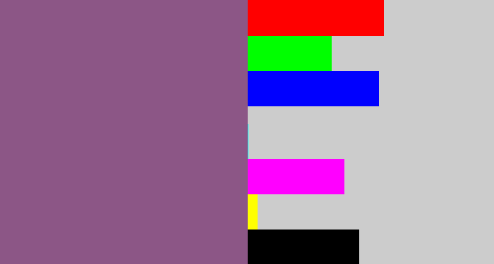 Hex color #8c5686 - purplish