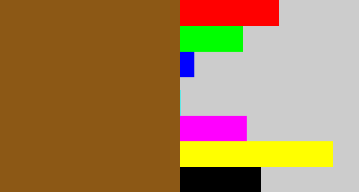 Hex color #8c5815 - medium brown