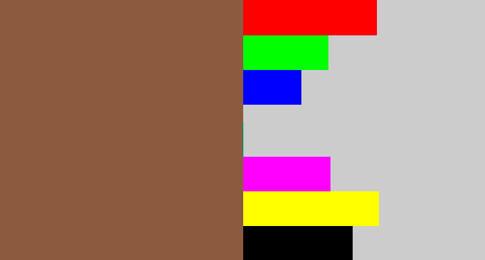 Hex color #8c5a3d - cocoa