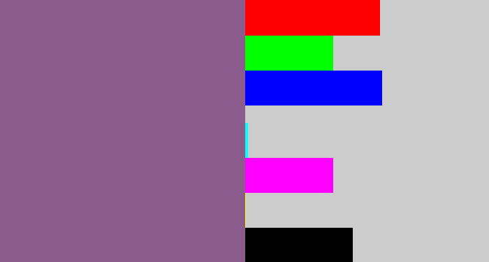 Hex color #8c5b8e - purplish